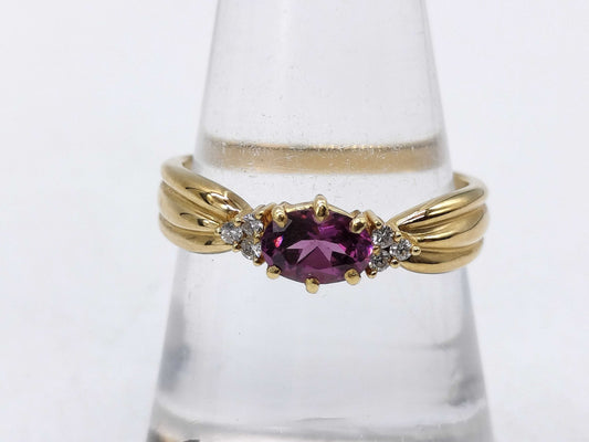 TASAKI Garnet D0.05ct K18 3.6g Ring 