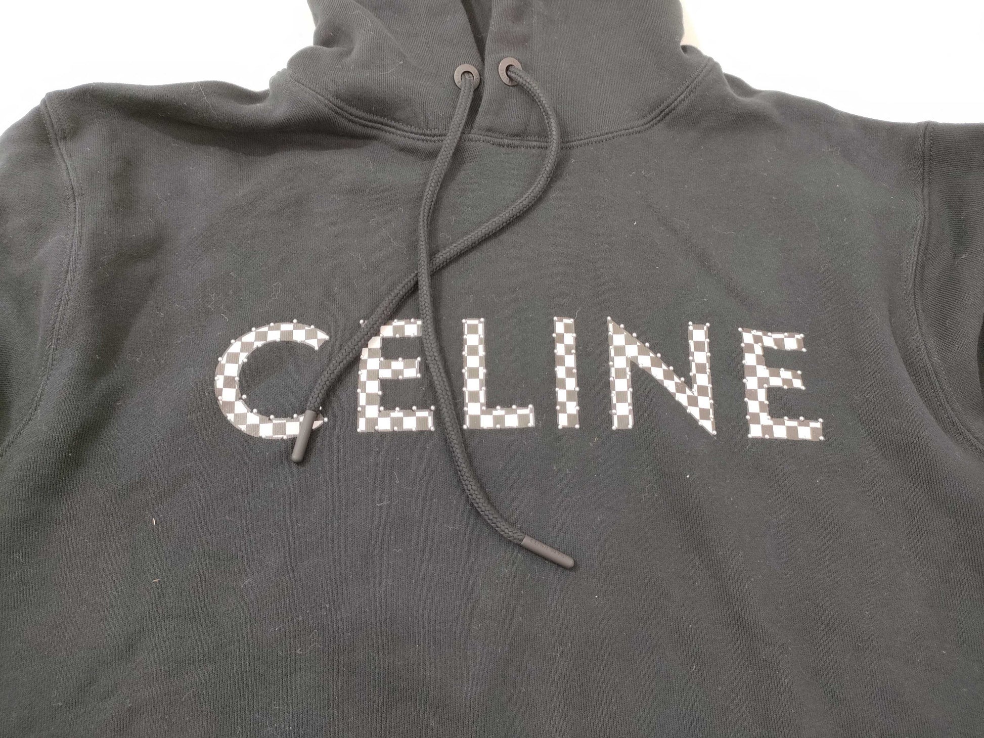 CELINE Hoodie Hedi Slimane Logo Checker Other Apparel