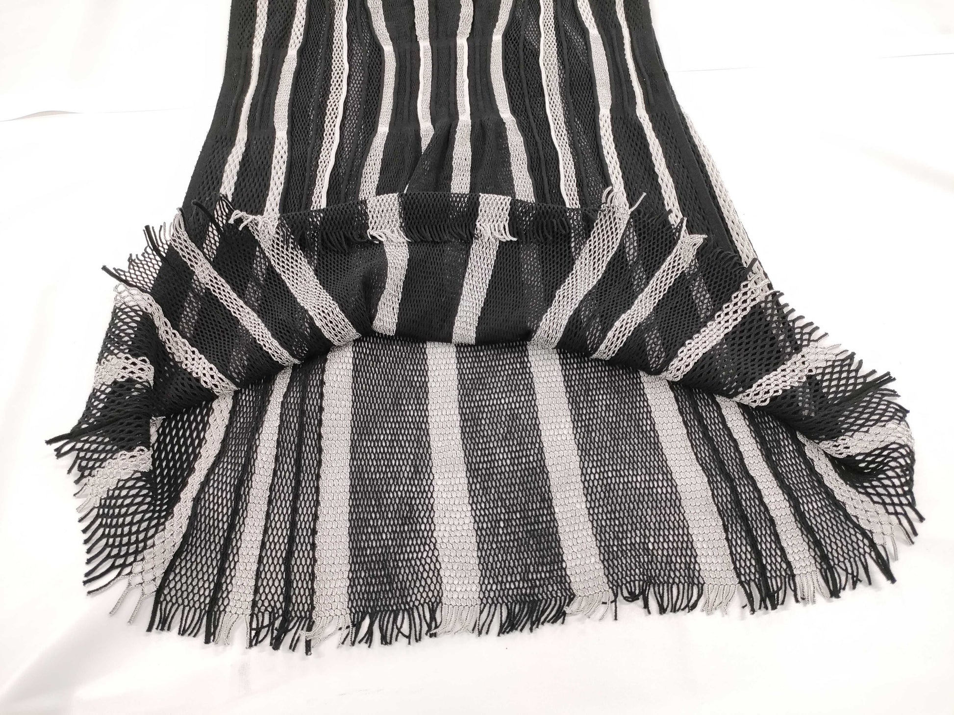 ISSEY MIYAKE see-through black and white dress