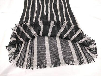 ISSEY MIYAKE see-through black and white dress