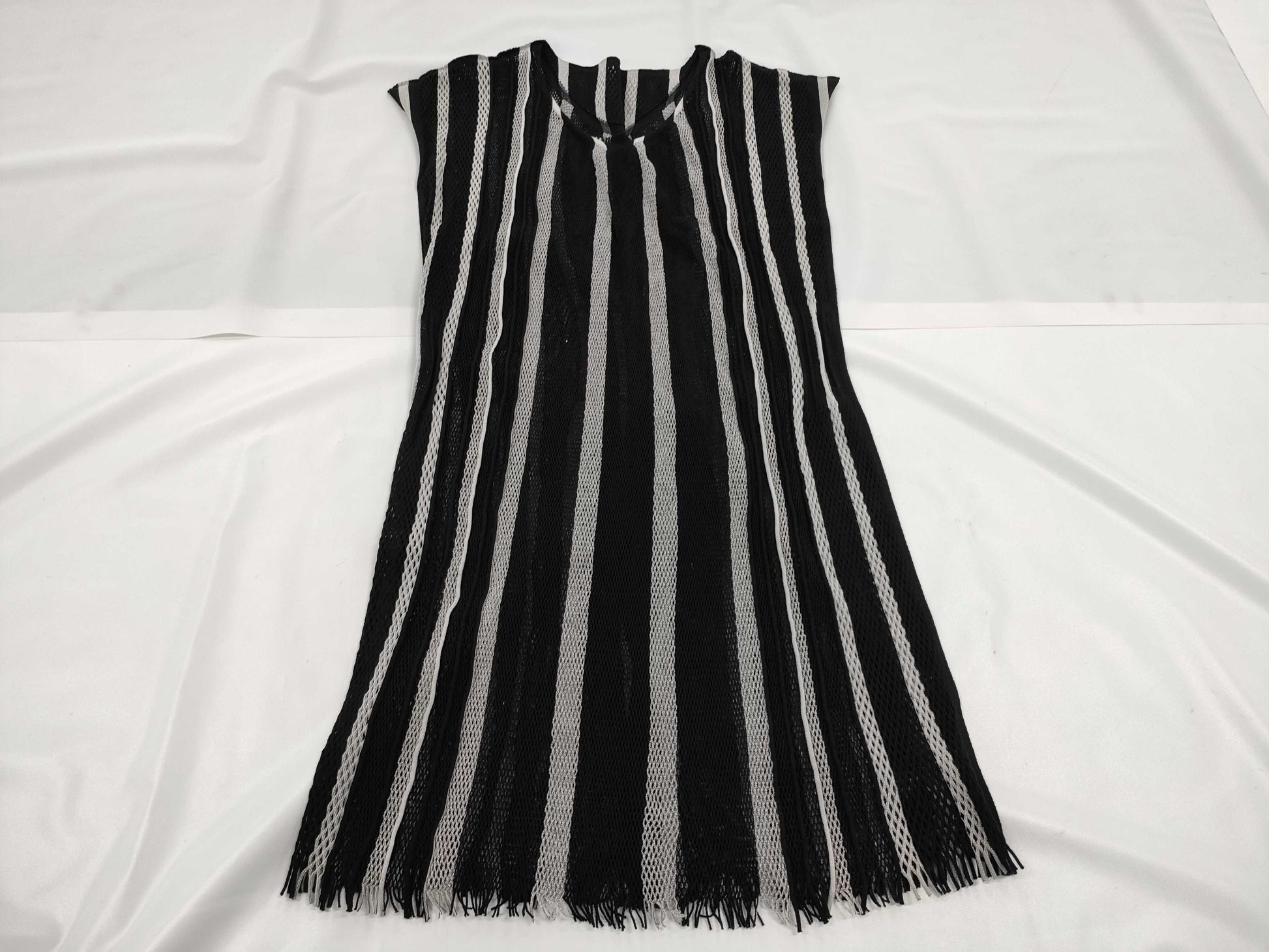 ISSEY MIYAKE see-through black and white dress