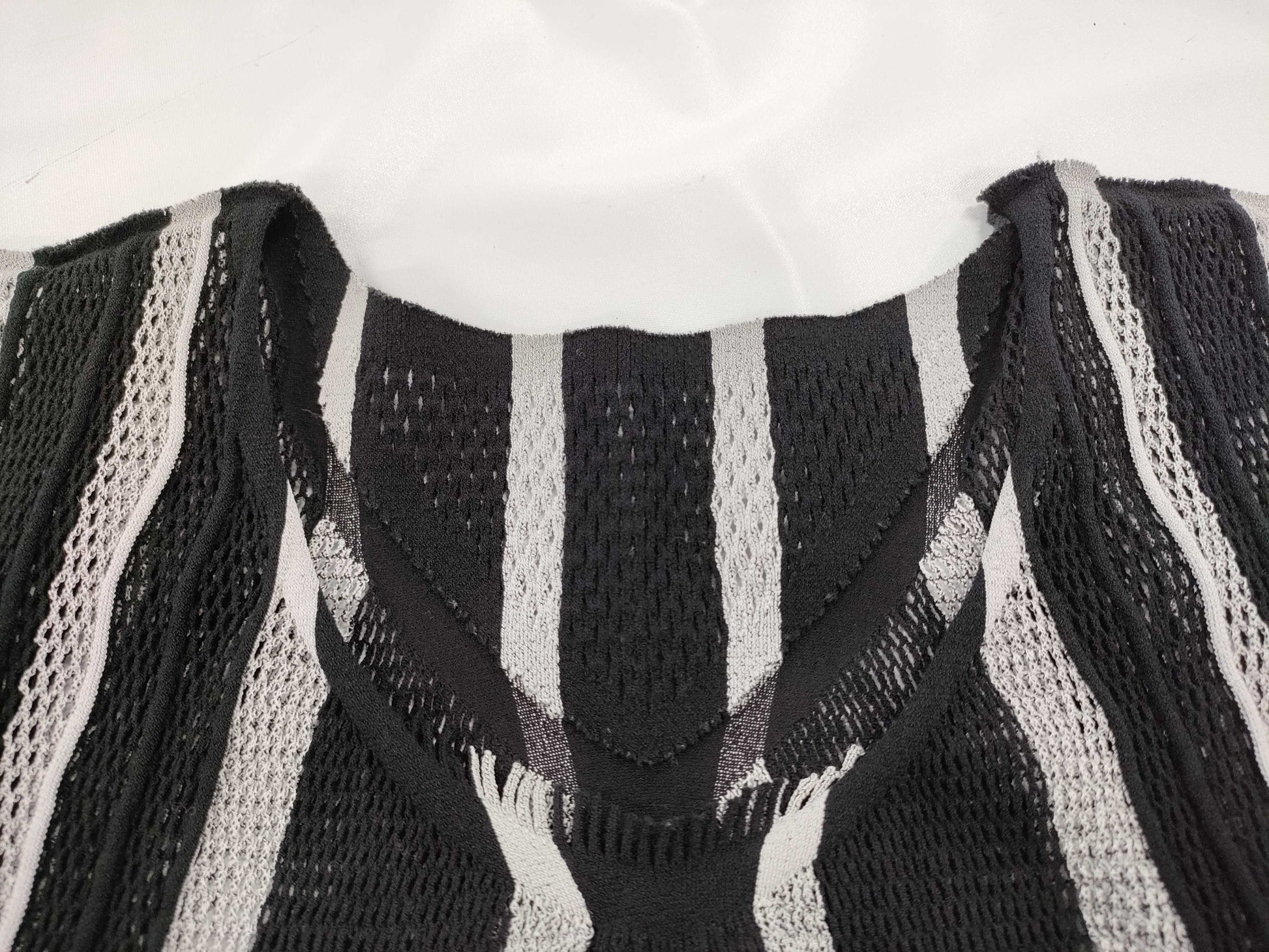 ISSEY MIYAKE see-through black and white dress