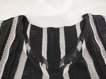 ISSEY MIYAKE see-through black and white dress