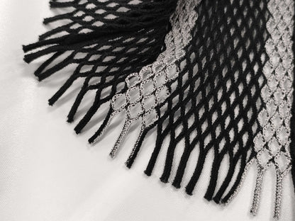 ISSEY MIYAKE see-through black and white dress