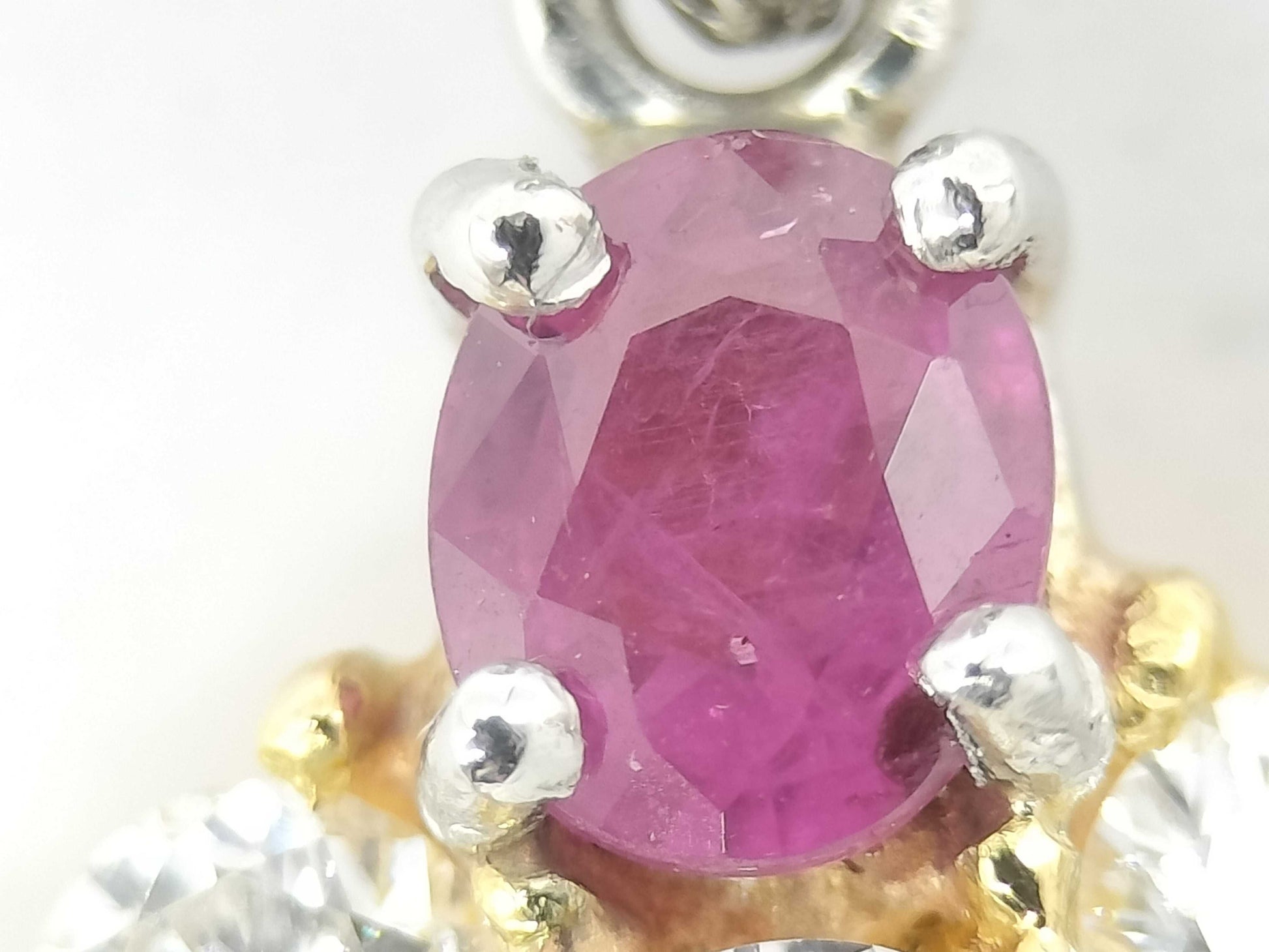 R 0.33ct D 0.8ct/0.02ct K18/Pt900 1.9g Pendant Top 