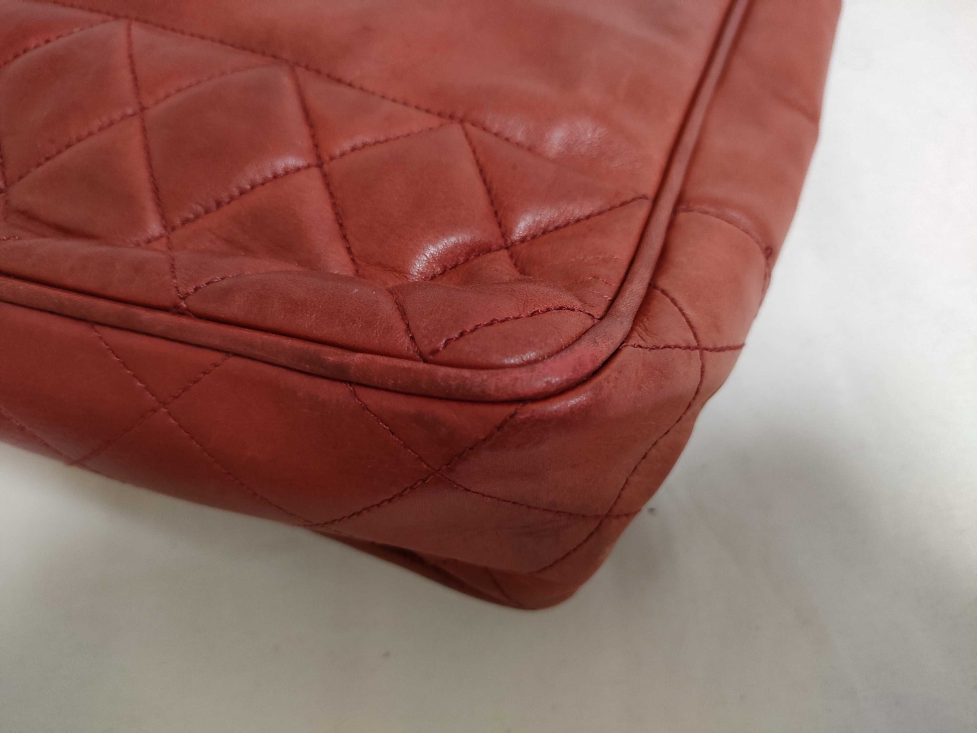 CHANEL Lambskin Chain Tote Bag Shoulder Bag