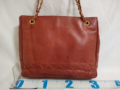 CHANEL Lambskin Chain Tote Bag Shoulder Bag