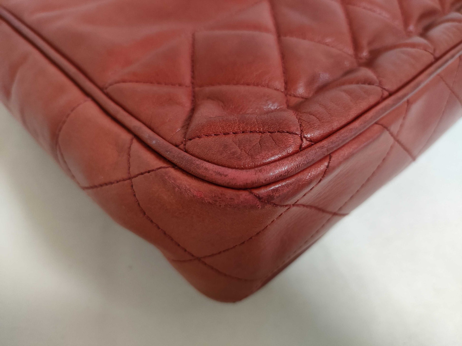 CHANEL Lambskin Chain Tote Bag Shoulder Bag