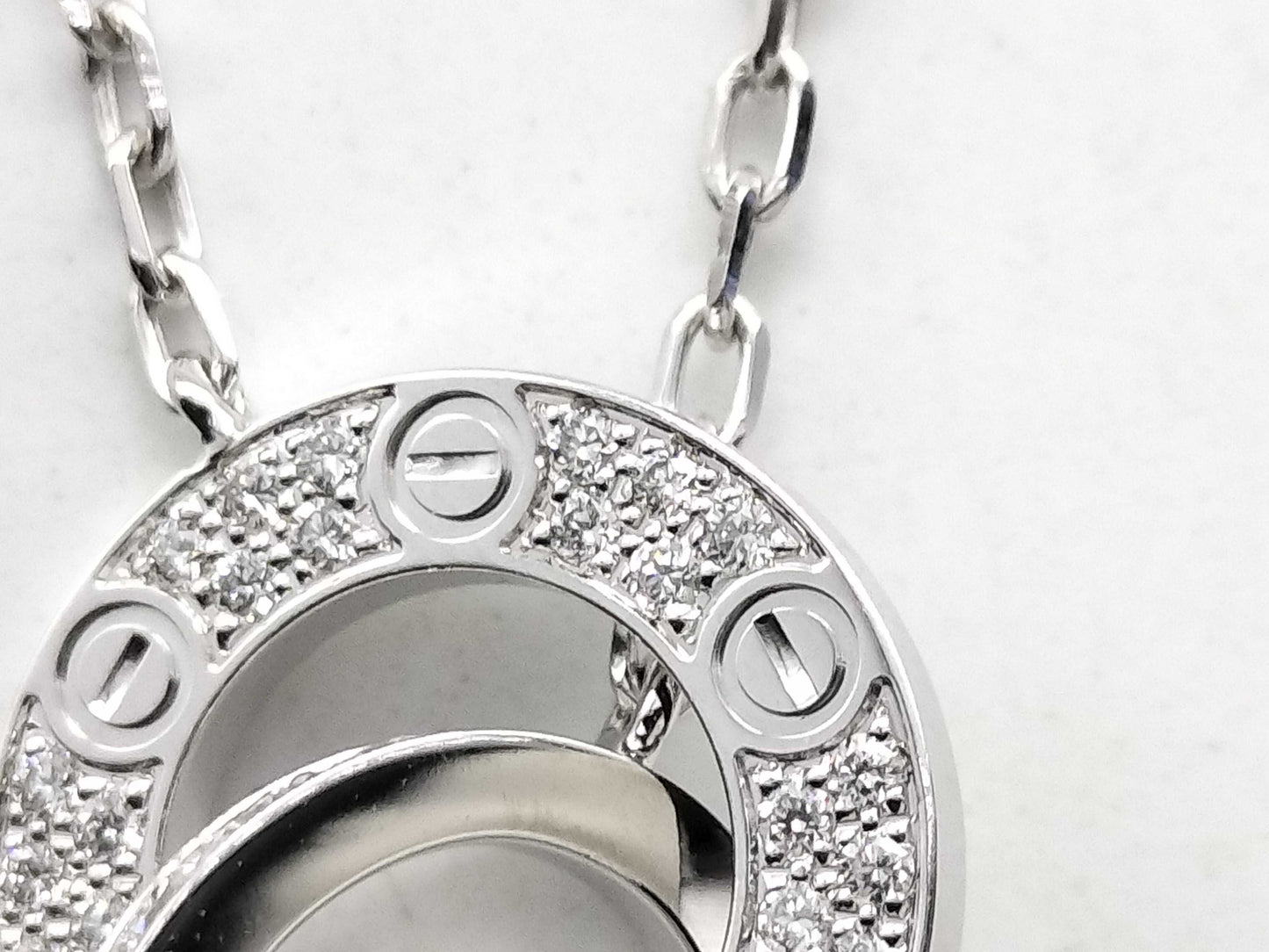 Cartier Love Circle Diamond WG Au750 5.6g Necklace 