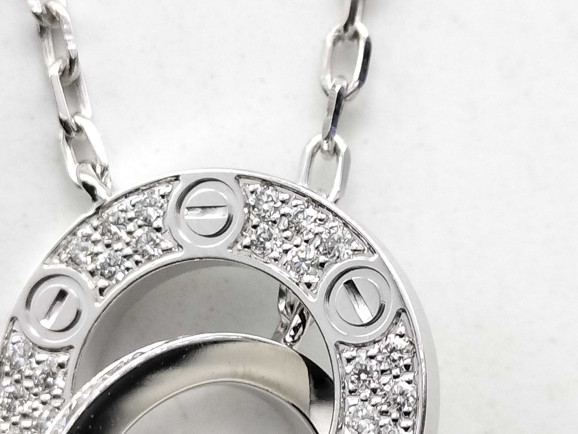 Cartier Love Circle Diamond WG Au750 5.6g Necklace 