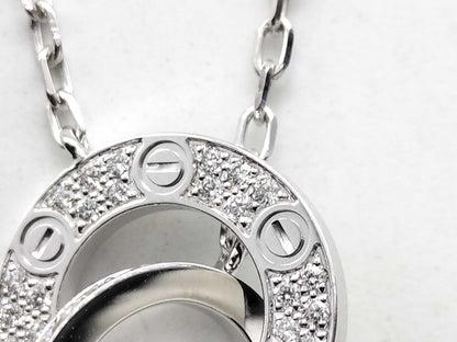 Cartier Love Circle Diamond WG Au750 5.6g Necklace 