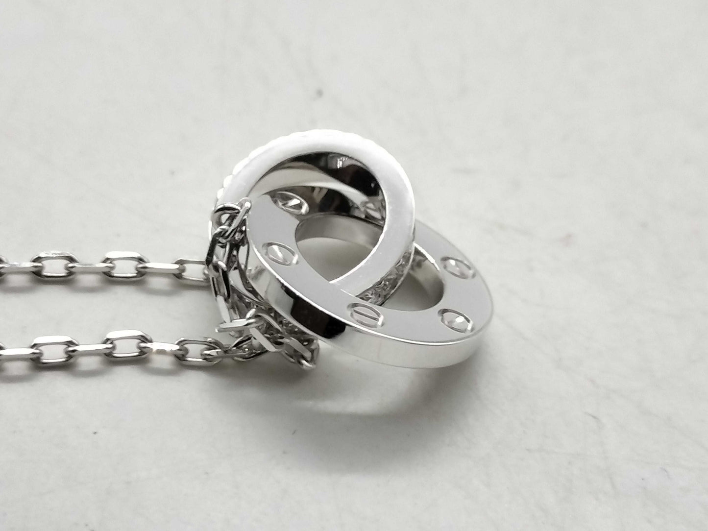 Cartier Love Circle Diamond WG Au750 5.6g Necklace 