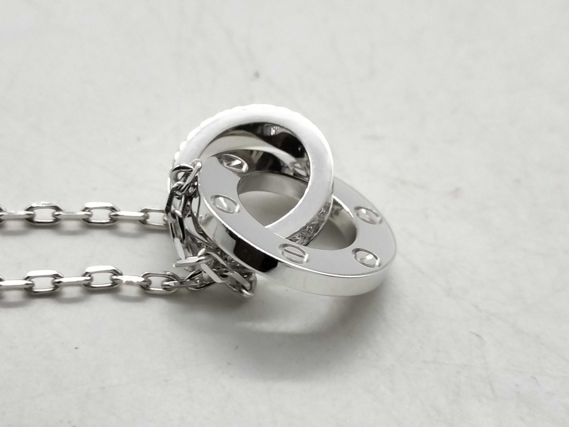Cartier Love Circle Diamond WG Au750 5.6g Necklace 