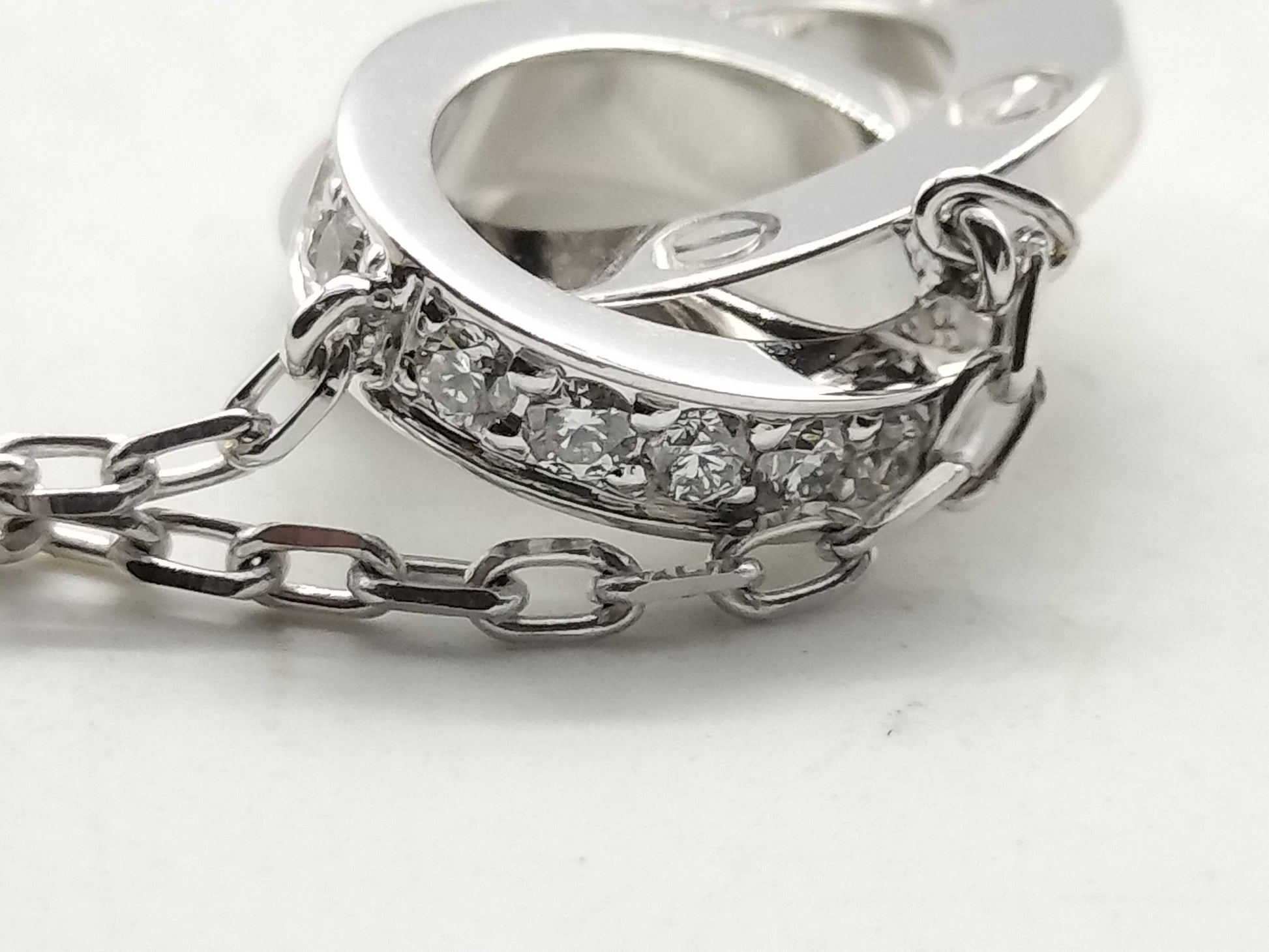 Cartier Love Circle Diamond WG Au750 5.6g Necklace 