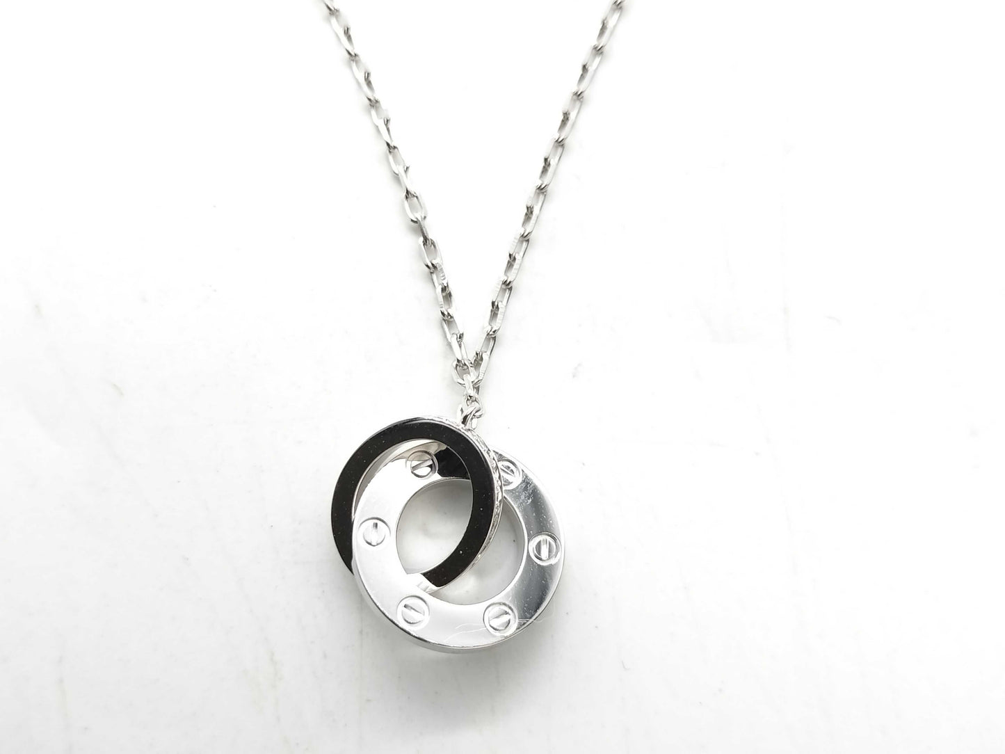 Cartier Love Circle Diamond WG Au750 5.6g Necklace 