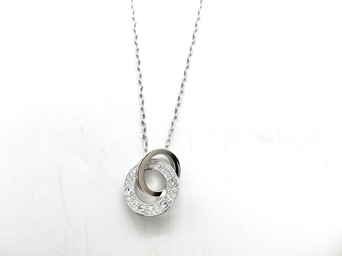 Cartier Love Circle Diamond Necklace in WG Au750, 5.6g 