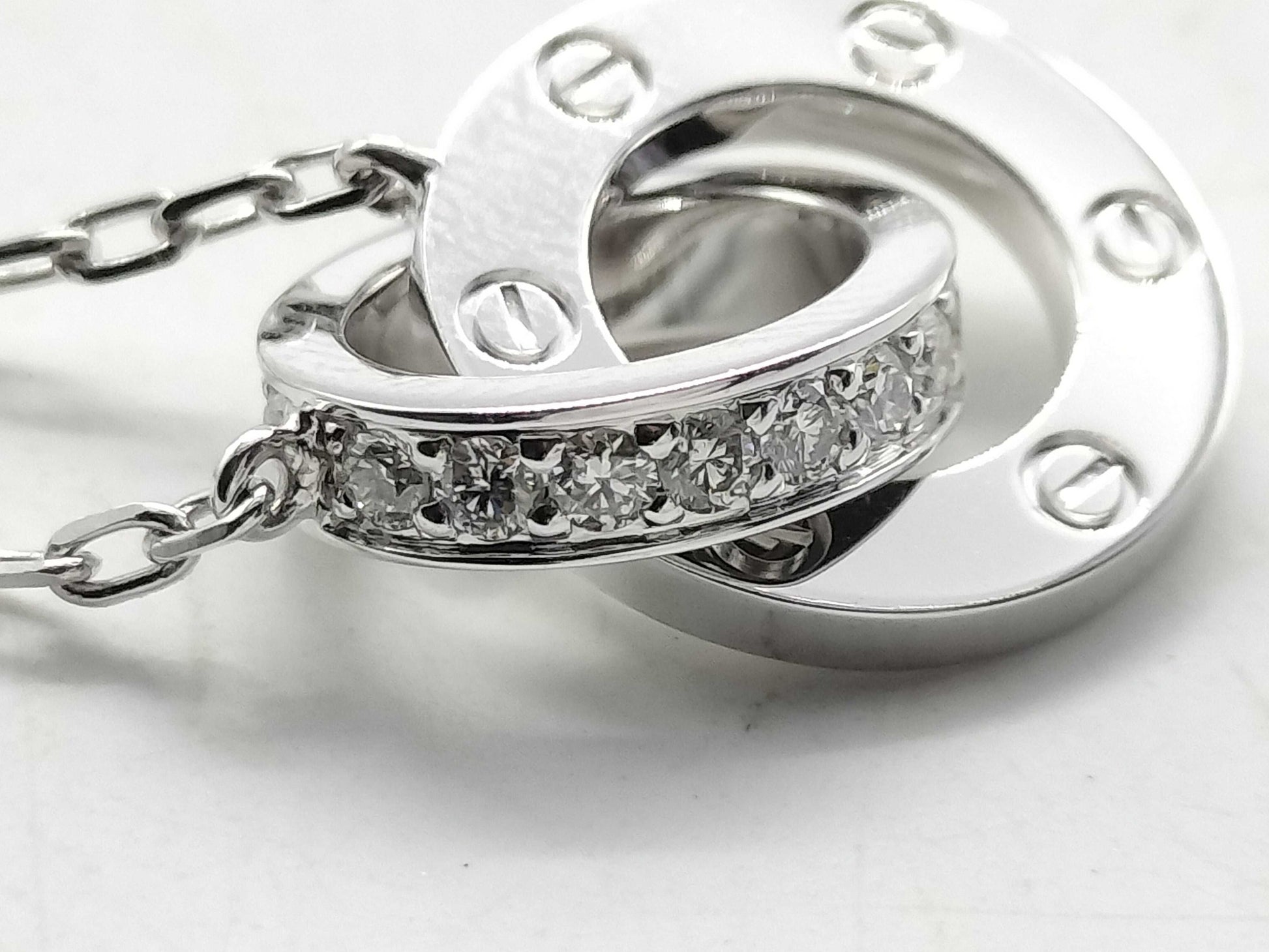 Cartier Love Circle Diamond Necklace in WG Au750, 5.6g 