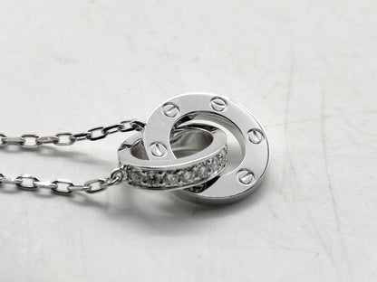 Cartier Love Circle Diamond Necklace in WG Au750, 5.6g 