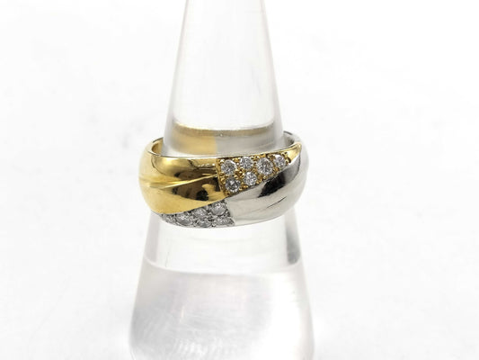 D0.29ct K18/Pt900 8.3g Ring 