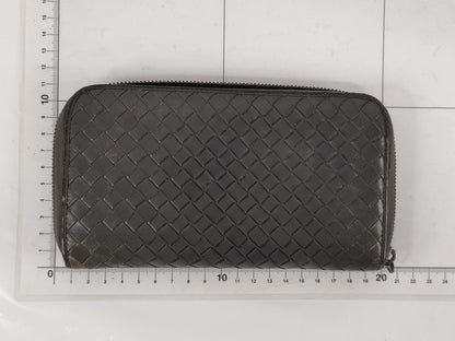 BOTTEGA VENETA Long Wallet, Round Zip, Khaki