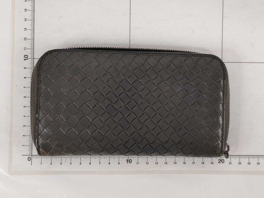 BOTTEGA VENETA Long Wallet, Round Zip, Khaki