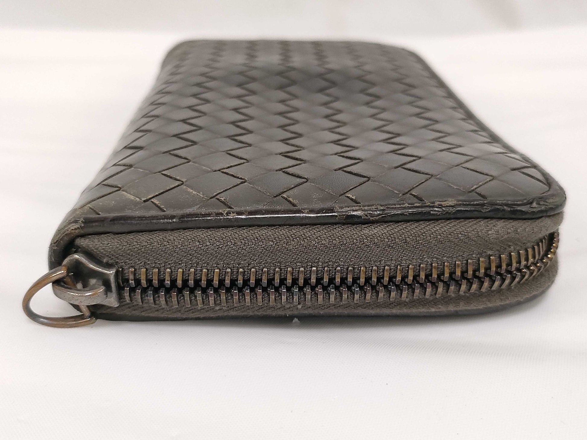 BOTTEGA VENETA Long Wallet, Round Zip, Khaki