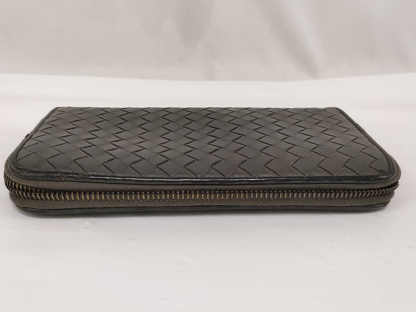 BOTTEGA VENETA Long Wallet, Round Zip, Khaki