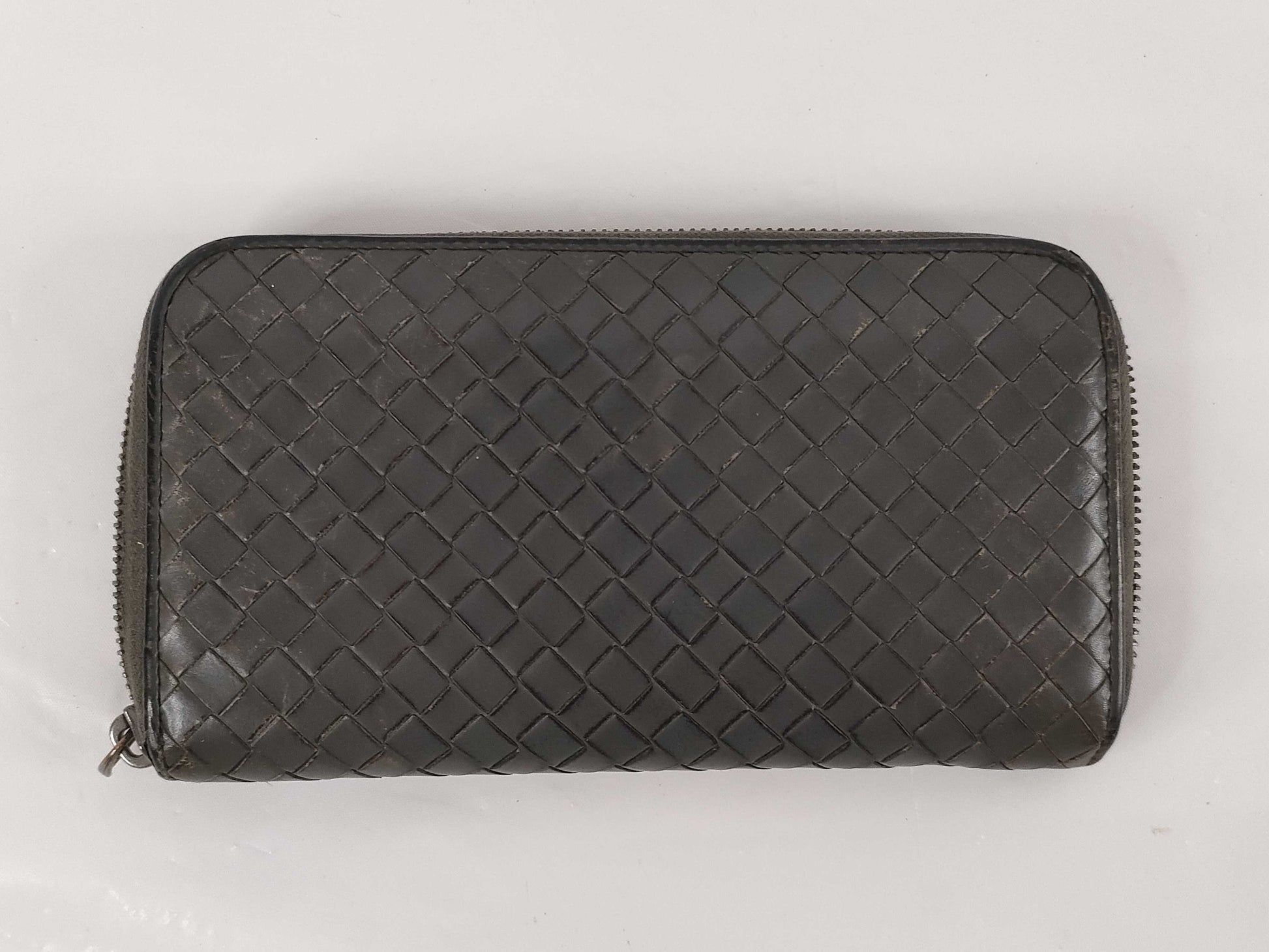 BOTTEGA VENETA Long Wallet, Round Zip, Khaki