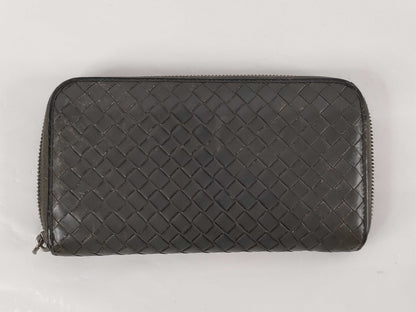 BOTTEGA VENETA Long Wallet, Round Zip, Khaki