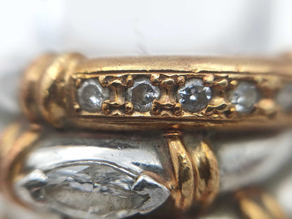 D0.31ct/0.16ct Pt900/K18 15.5g Ring 