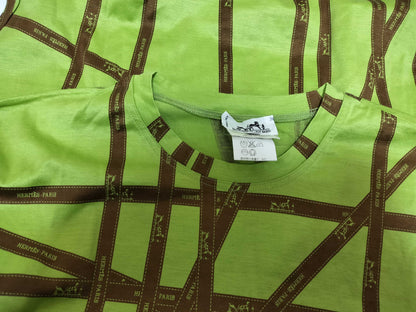 HERMES Bordic Ribbon Green/Brown T-shirt