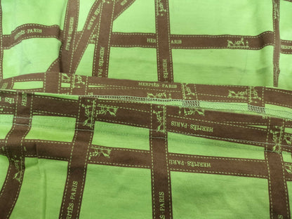HERMES Bordic Ribbon Green/Brown T-shirt
