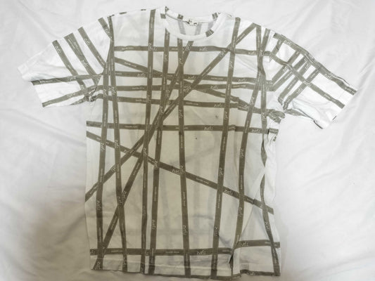 HERMES Bordic Ribbon White/Gray T-shirt