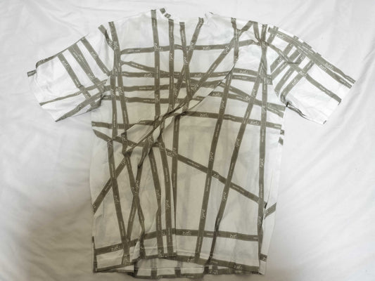 HERMES Bordic Ribbon White/Gray T-shirt