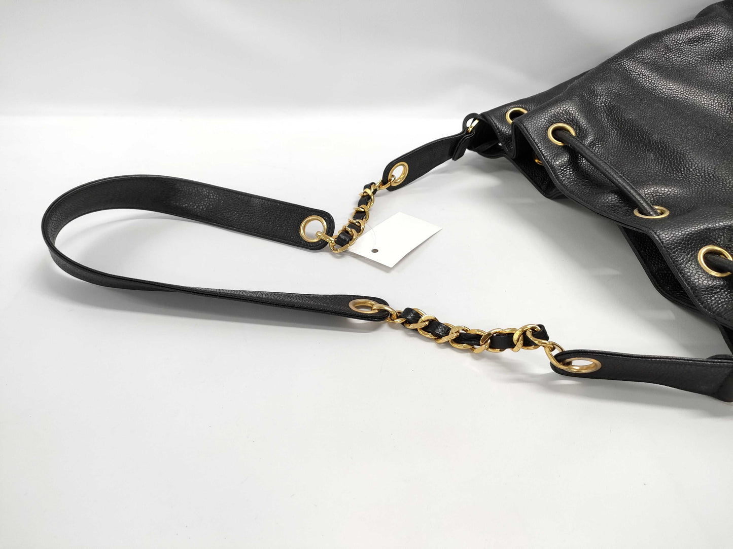 CHANEL Caviar Skin Drawstring Shoulder Bag with Turnlock