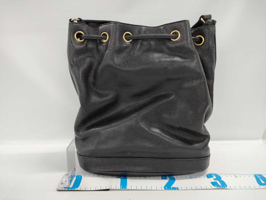 CHANEL Caviar Skin Drawstring Shoulder Bag with Turnlock