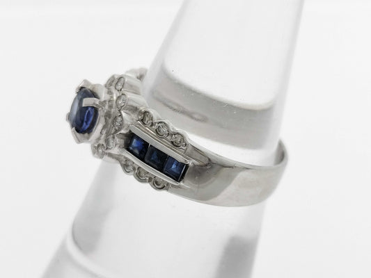 S0.77ct D0.17ct Pt900 5.6g Ring 