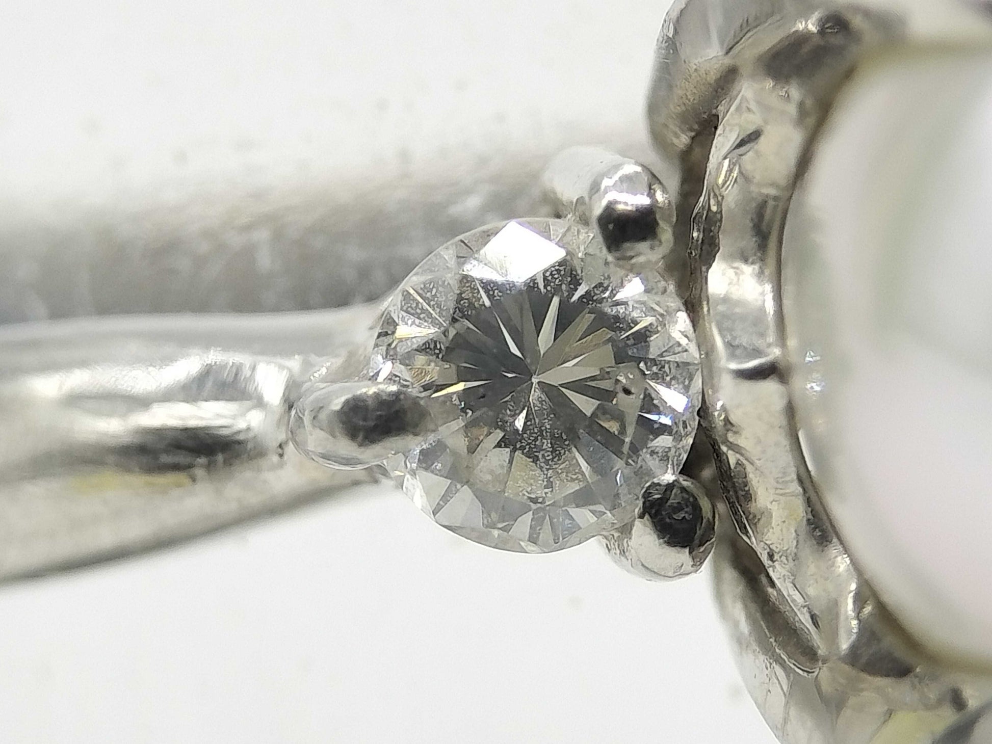 Pearl diameter: approx. 9.4mm, D0.33ct, PT900, 6.3g, Ring 