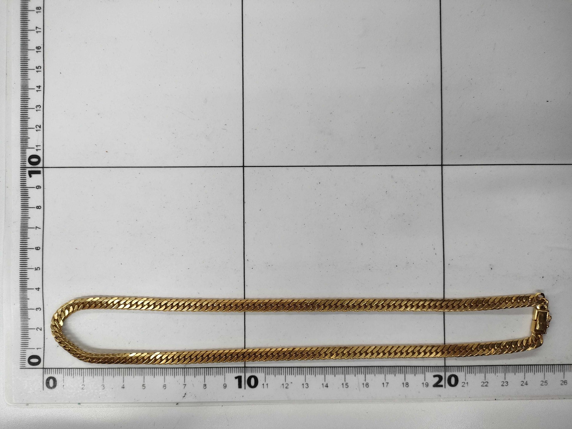 6-sided double 18K gold 18k gold necklace 50.9g