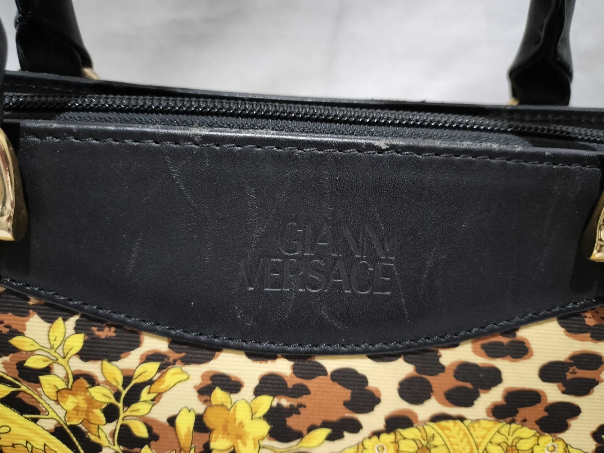 VERSACE Leopard Print Handbag Shoulder Bag