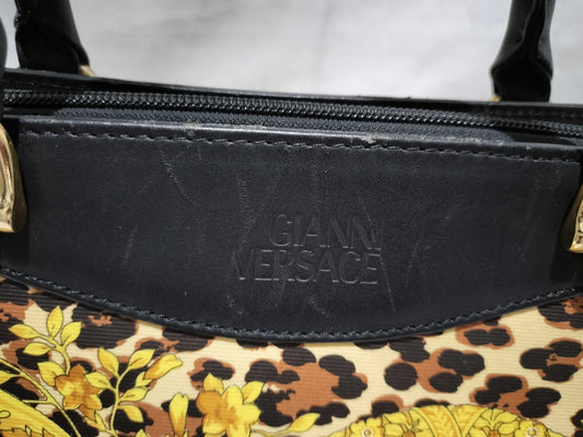 VERSACE Leopard Print Handbag Shoulder Bag
