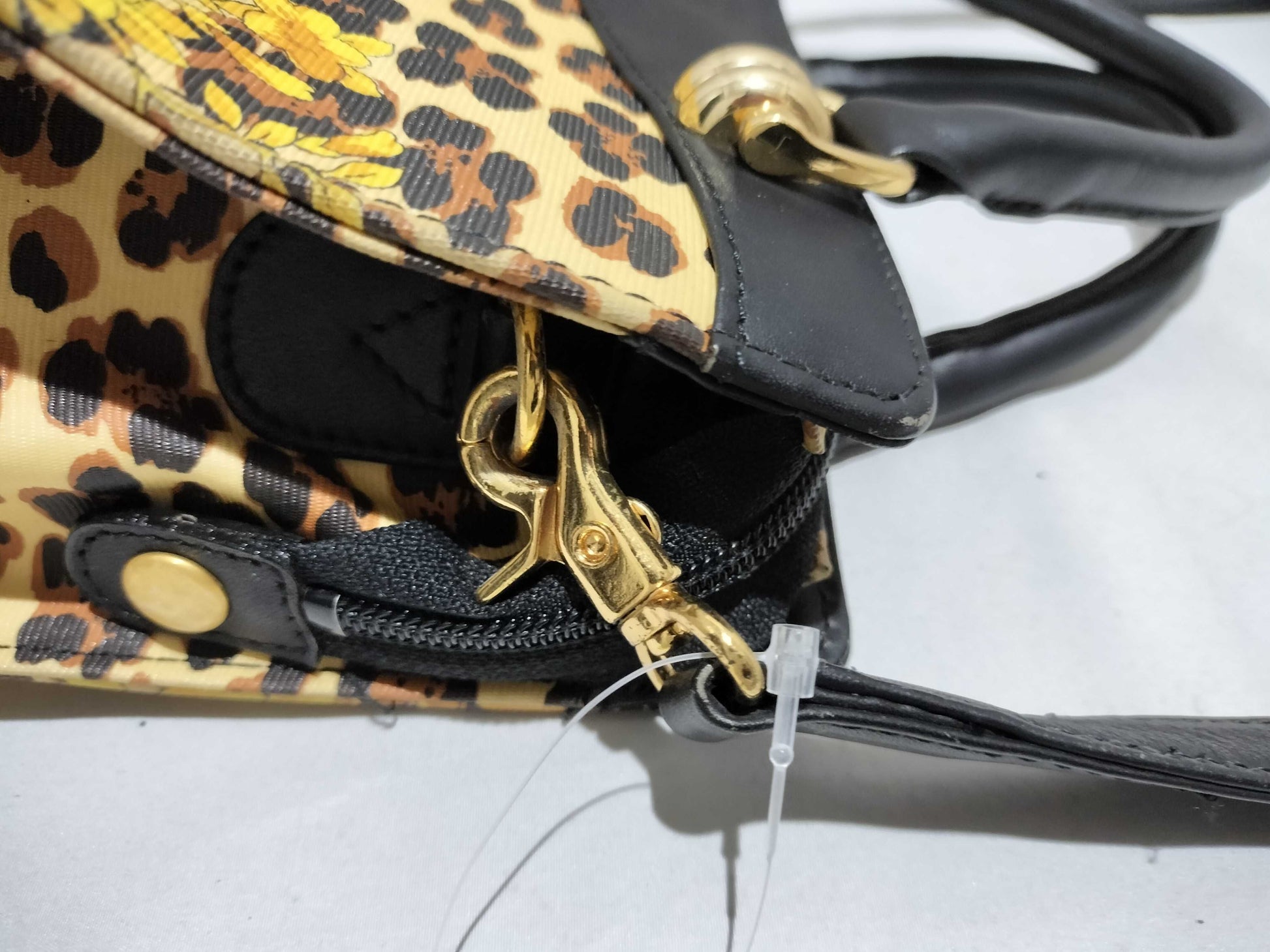 VERSACE Leopard Print Handbag Shoulder Bag