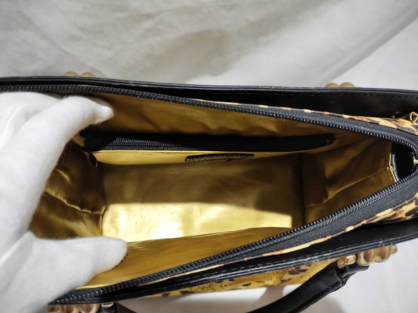 VERSACE Leopard Print Handbag Shoulder Bag