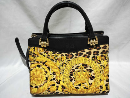 VERSACE Leopard Print Handbag Shoulder Bag