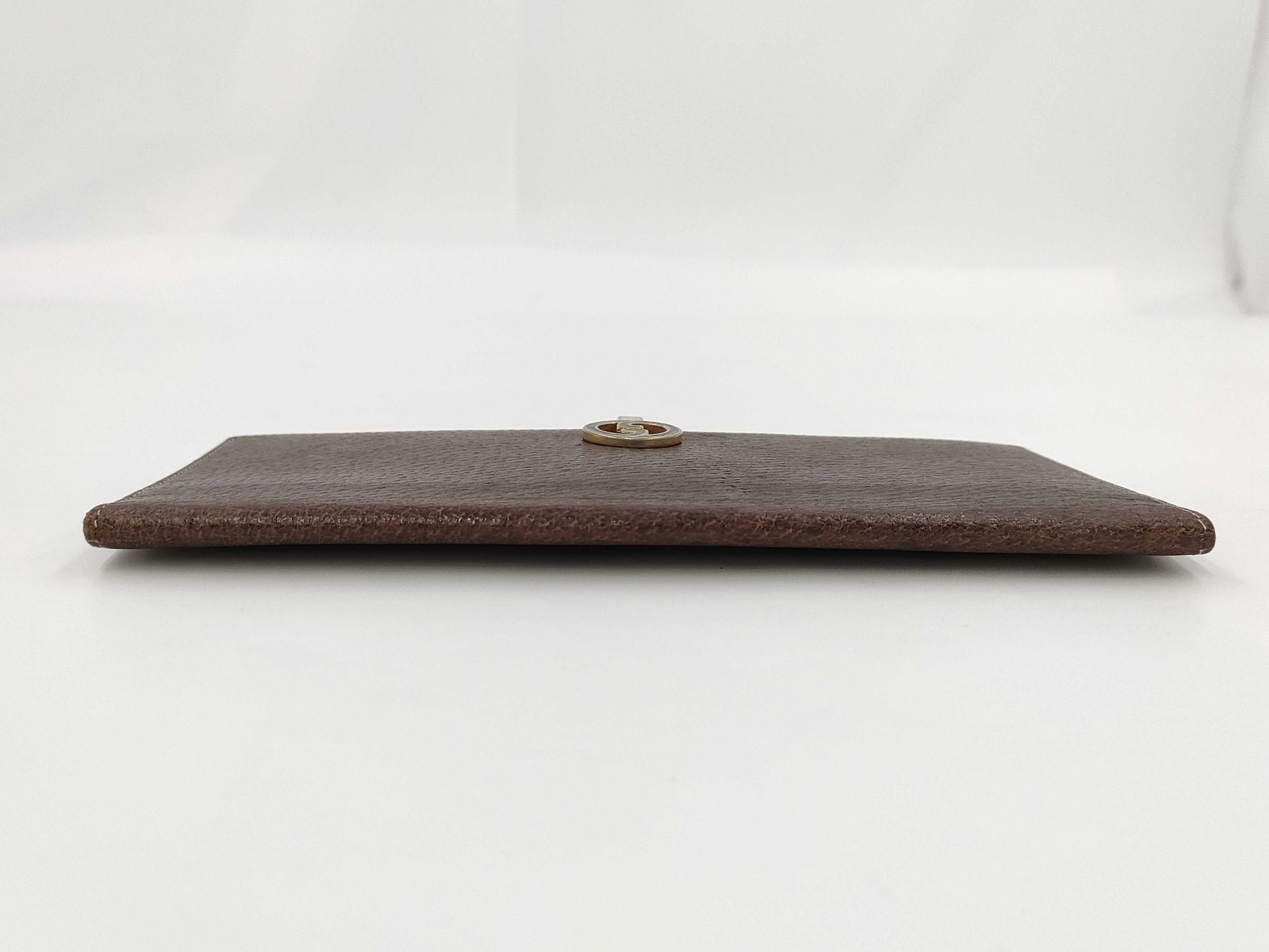 (10463_0057) GUCCI Old Leather Long Wallet Brown Wallet