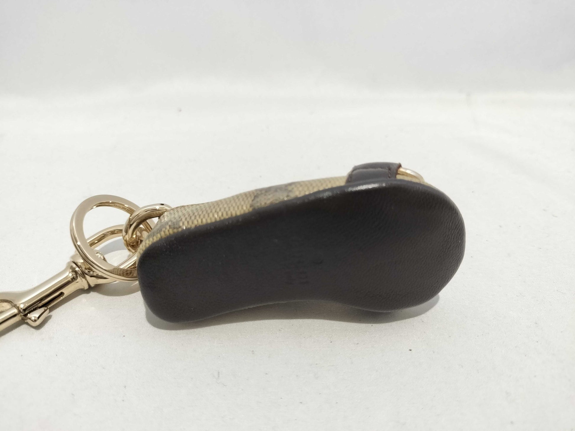 (10461_0014) GUCCI GG Horsebit Leather Shoe Motif Keychain Charm