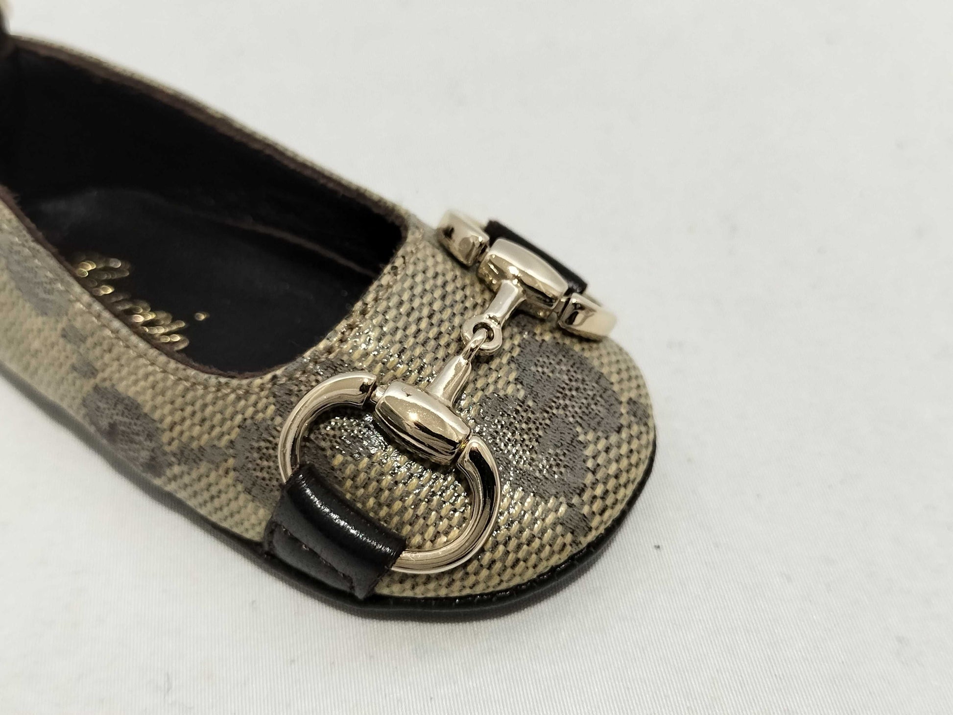 (10461_0014) GUCCI GG Horsebit Leather Shoe Motif Keychain Charm