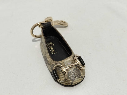 (10461_0014) GUCCI GG Horsebit Leather Shoe Motif Keychain Charm