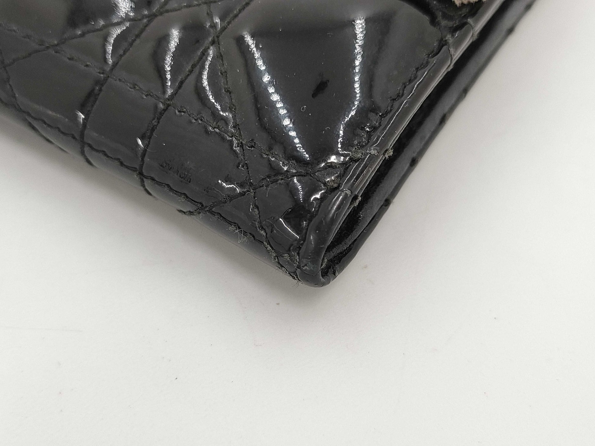 (10461_0351) Dior Cannage Enamel Long Wallet Wallet