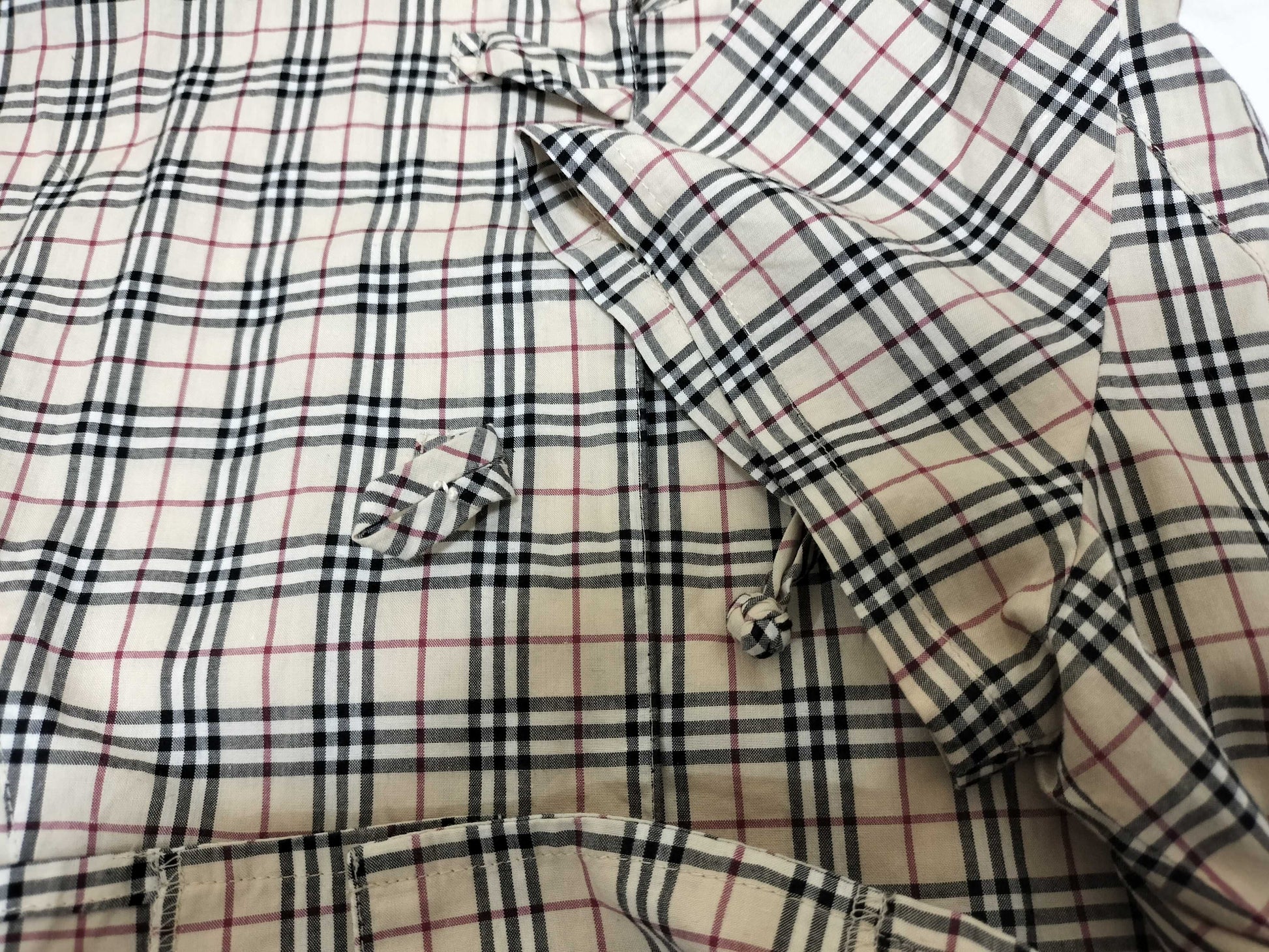 BURBERRY Nova Check Short Sleeve Shirt/Chinese Style Button Shirt